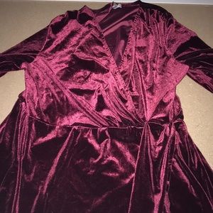 Maroon velvet dress